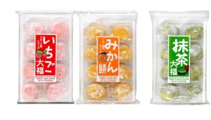 Japanese Mochi Fruits Daifuku (Rice Cake) CHOICE OF: Strawberry, Melon, Green Tea, Orange Flavors.